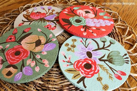 Botanical Custom Painted Cork Coasters