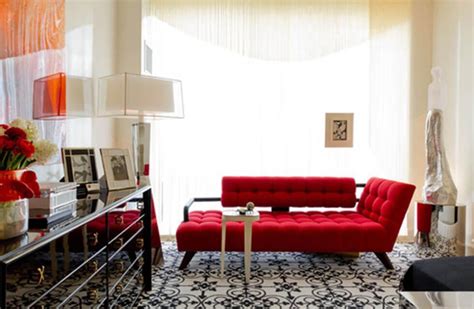 Modern Living Room Design Red