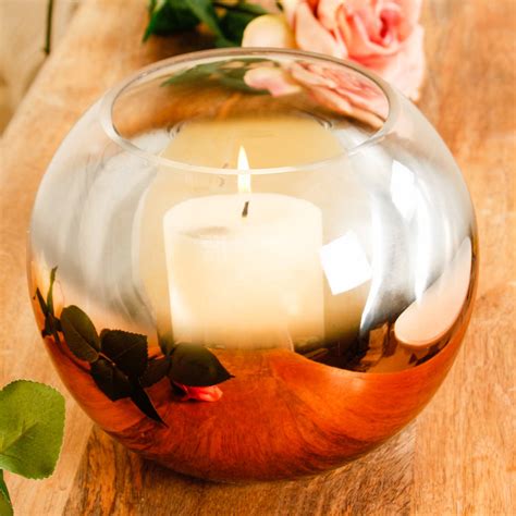 Copper Ball Spherical Candle Holder By Dibor