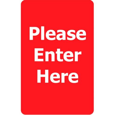 Tensabarrier Acrylic Sign Please Enter Here 7wx11h Redwhite