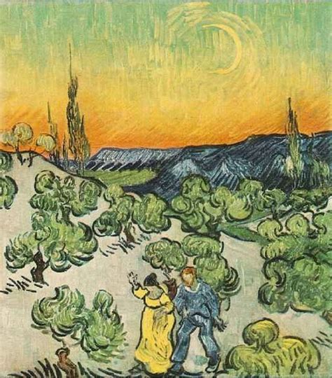 Vincent Van Goghdutch1853 1890 Walk In The Moonlight 1890 Винсент