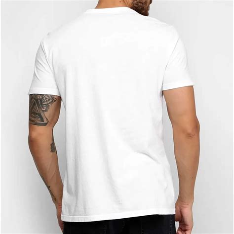 Camiseta Branca Lisa Masculina Básica De Algodão