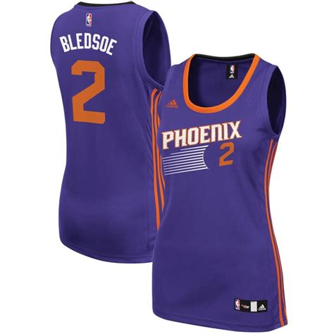 This style of jersey has a unique sleeveless design that tapers on the shoulders, giving you the look of your favorite players. Women's Phoenix Suns Eric Bledsoe adidas Purple Road ...