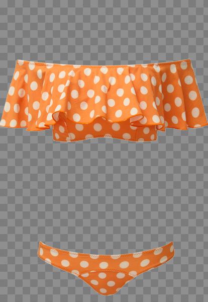 Free Mira Orange Polka Dot Flounce Bikini Lisa Marie Fernandez