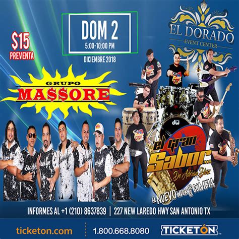 Grupo Massore San Antonio Tickets Boletos El Dorado