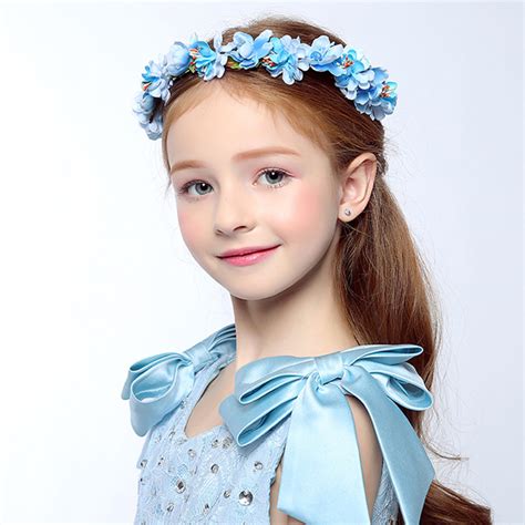 The style of your life. Handmade Lovely Hair Accessories Blue Flower Crown For Girl
