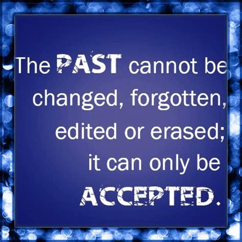 The Past Cannot Be Changed Forgotten Edited Or Erased It Can Only Be