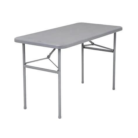 Cosco 2 Ft X 4 Ft Indoor Rectangle Resin Gray Folding Banquet Table In