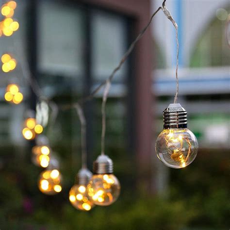 10led Bulbs Hanging Indoor Outdoor Waterproof String Lights For Garden
