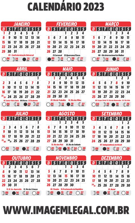 2023 Calendario Ano Completo Negro Png Calendario 2023 Calendario Ano