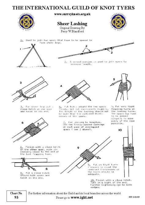 Sheer Lashing Survival Knots Survival Tips Survival Skills Camping