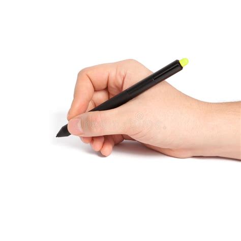 Mans Hand Holding Black Pencil Stock Photo Image Of People Pencil