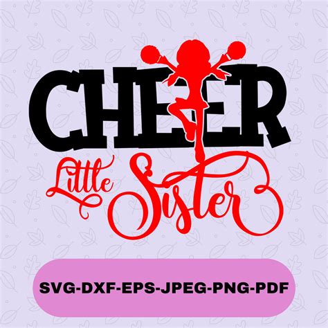 Cheer Little Sister Svg Cheer Little Sister Svg Cut File | Etsy