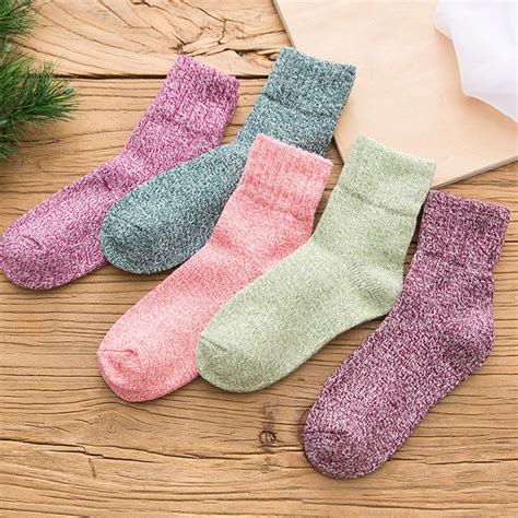 1pair Winter Socks Womens Fashion Cashmere Wool Thick