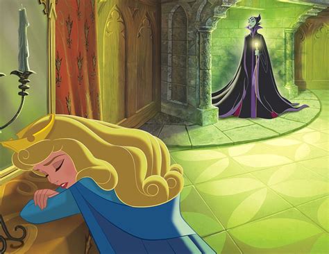 Sleeping Beauty Crying With Maleficent In The Background SLEEPING BEAUTY Disney Princess