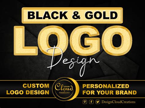 Black And Gold Logo Custom Logo Design Service For Business I Etsy