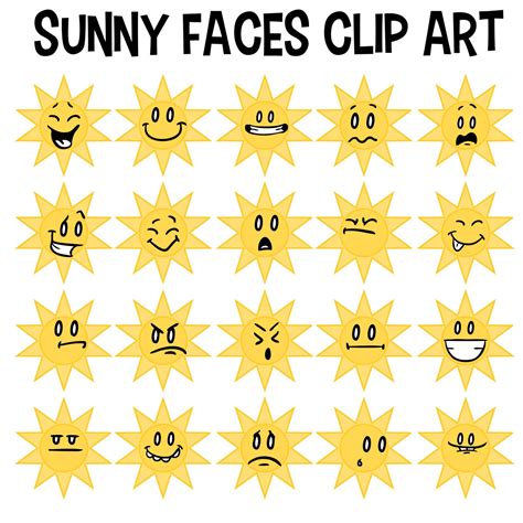 Sunny Faces Clip Art Sun Clip Art Preschool Art Sunny By Pigknit