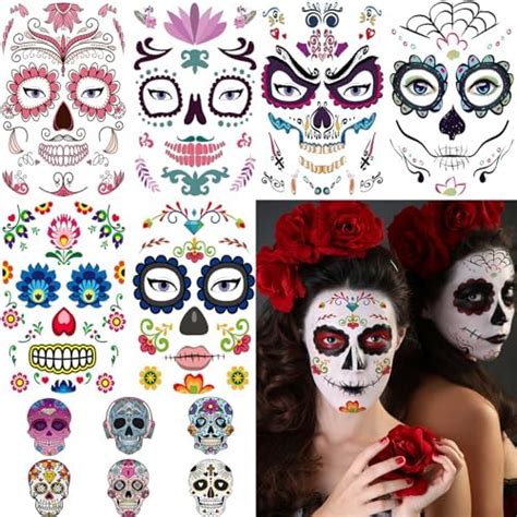 Dalin 9 Sheets Floral Day Of The Dead Sugar Skull