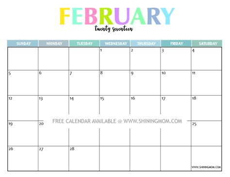 Your Free 2017 Printable Calendar Fun And Colorful