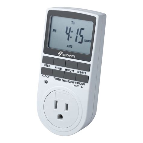 Smart Digital Light Timer With 3 Prong Outlet 7 Day Programmable Plug