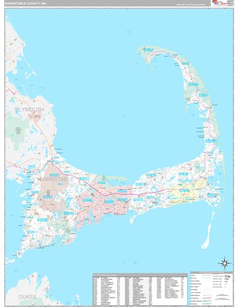 Barnstable County Ma Wall Map Premium Style By Marketmaps Mapsales