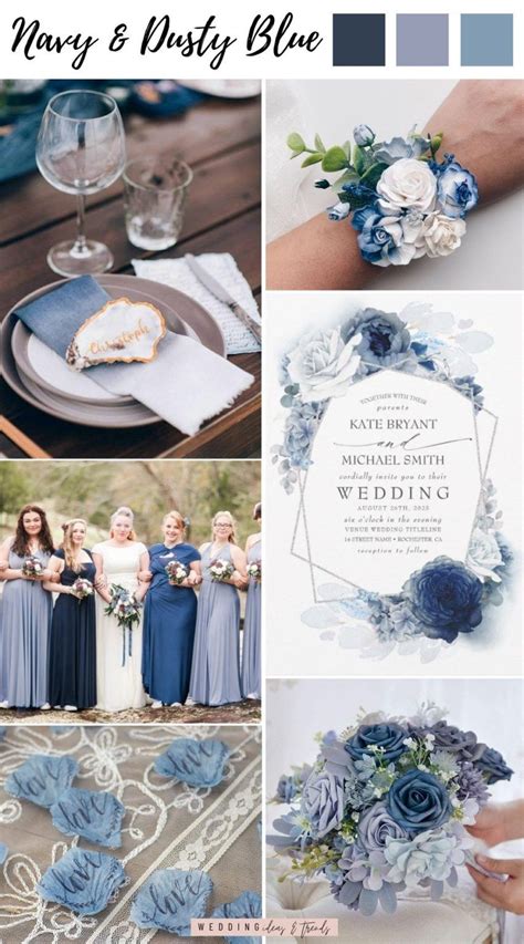 Navy Blue And Dusty Blue Combo Create An Elegant And Romantic Vibe The