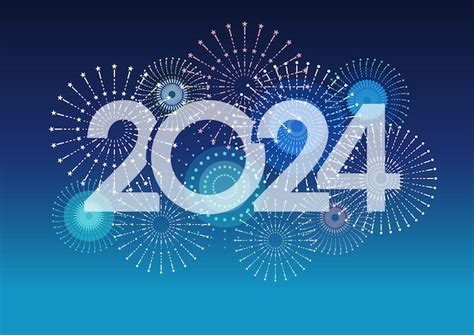 Premium Vector The Year 2024 Vector Logo And Celebratory Fireworks
