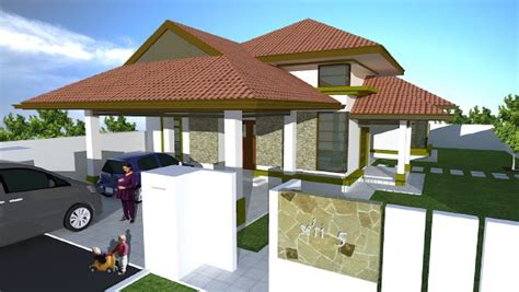 Residence housing bungalow facade design that shows single storey house front elevation side elevation and rear elevation design autocad drawing that can be downloaded for free. Jafri Merican Architect: Single storey bungalows and zero ...