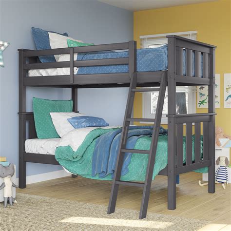 Better Homes And Gardens Kane Twin Over Twin Bunk Bed Gray Finish Home