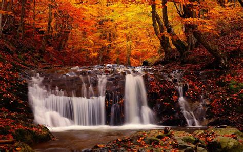 Autumn Waterfall Autumn Foliage Pinterest