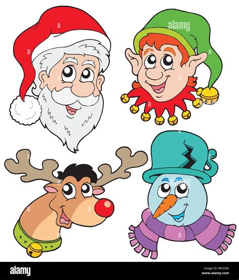 Christmas Faces Collection 2 Stock Vector Image And Art Alamy