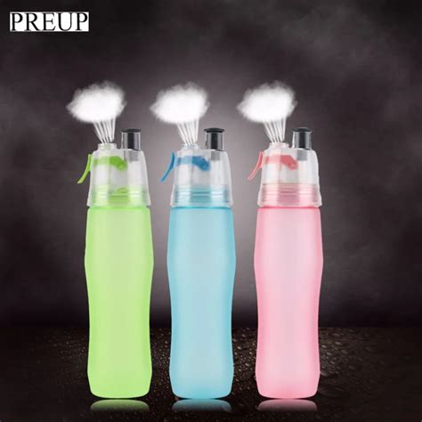 Preup 740ml Creative Sports Spray Water Bottle Portable Atomizing