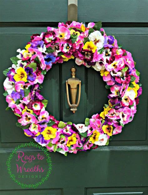 Pansy Wreath Floral Wreath Centerpiece Wreath Elegant Wreath Front