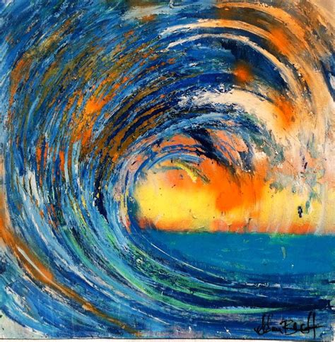 Sunrise Surf Art By Adam Brett Acrylic Painting Images Wave