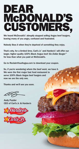 Mcburned Ad Campaign By Carls Jr Hardees Targets Angry Mcdonalds