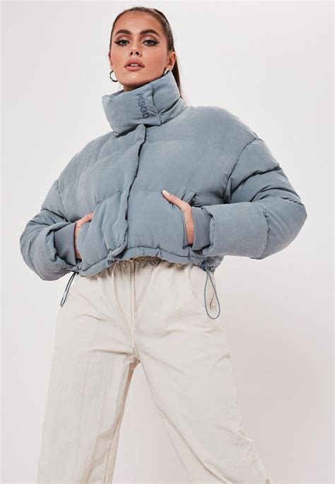 Gray Soft Touch Cropped Puffer Jacket Missguided In 2020 Puffer