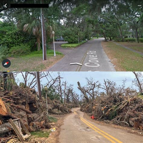 Cove Rd In Panama City Fl Before And After Hurricane Michael R