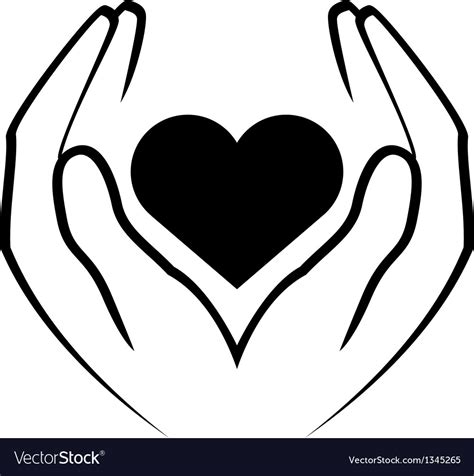 Icon Hands Holding Heart Royalty Free Vector Image