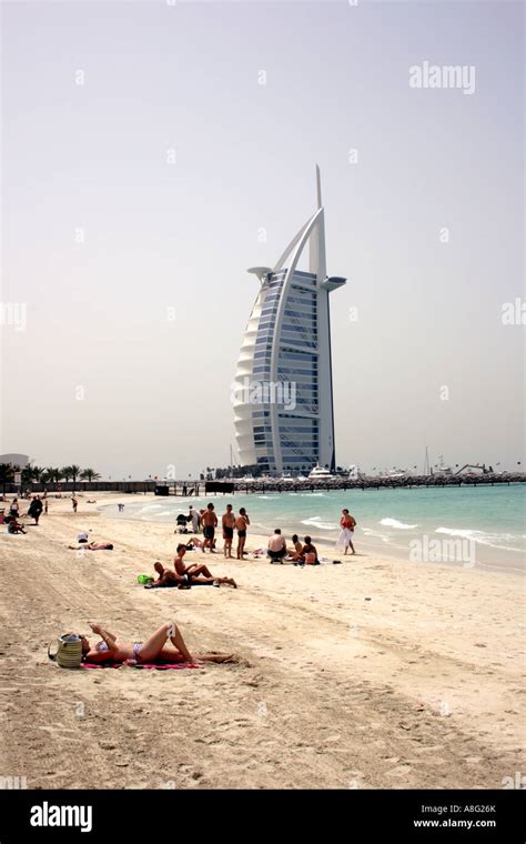 Dubai Burj Al Arab At The Jumeirah Beach United Arab Emirates Photo