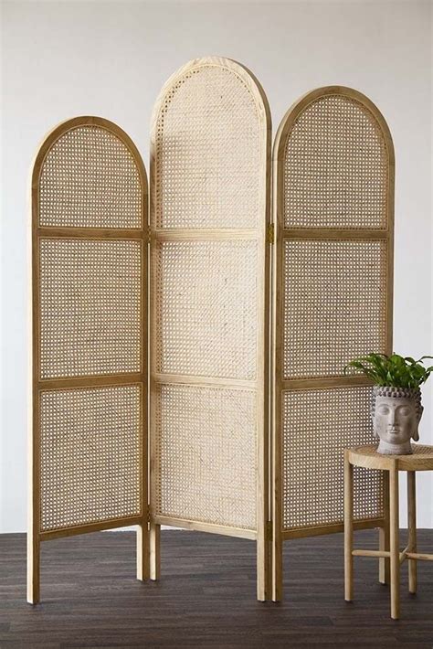 Sungkai Woven Cane Wooden Room Divider/Screen - Natural ...