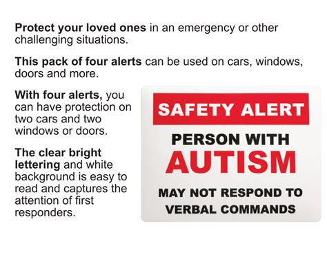 Autism Safety Alert Window Cling And Vinyl Decal 4 Pack Max Petals
