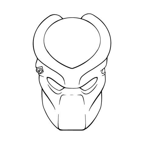 Hi, i upload the file separate mask and connectors, laser, etc. Predator Mask Sketch at PaintingValley.com | Explore ...