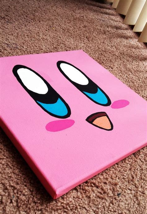 Kirby Minimalist Canvas Painting Idées De Peinture Sur Toile Simples