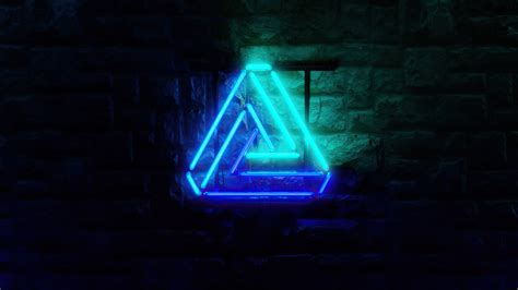 Triangle Neon Glowing 4k Hd Abstract 4k Wallpapers Images