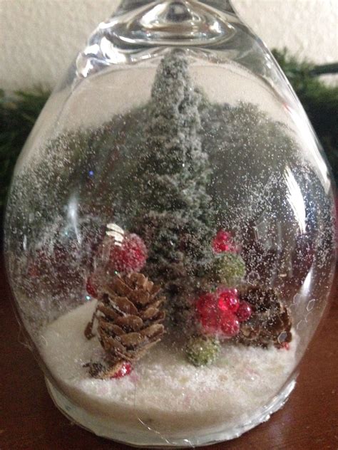 Anika Burke Wine Glass Snow Globe Christmas T Wine Glasses Diy