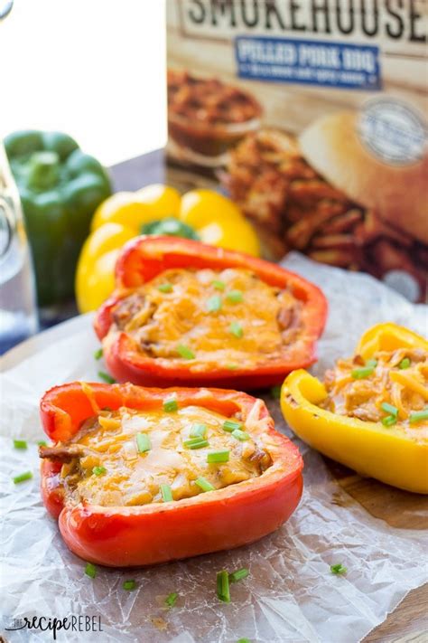 3 Ingredient Stuffed Peppers With Grilled Pulled Pork