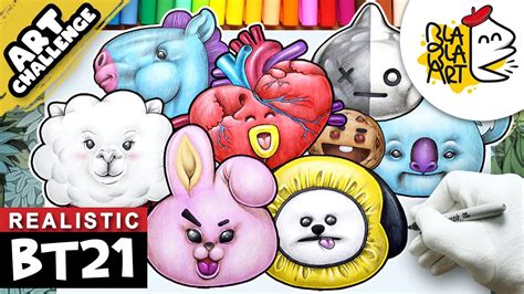 How To Draw All Bt21 Characters In A Realistic Style Bts