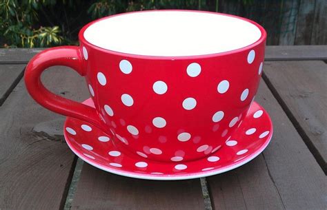 After some time cap the bottle firmly. GIANT RED POLKA DOT TEA CUP AND SAUCER PLANTER | Miniature ...