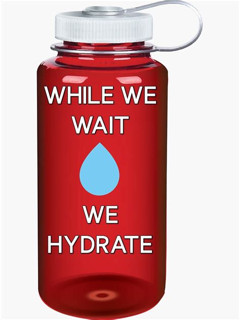 While We Wait We Hydrate Water Bottle Military Saying Sticker By