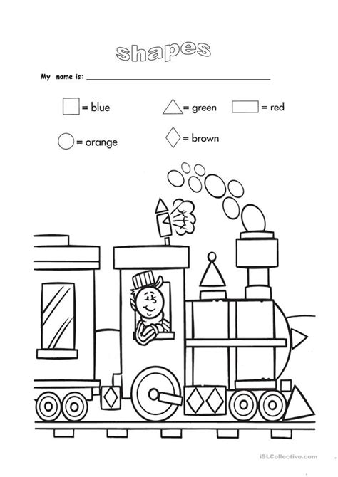 Start with basic shapes (circle, square, triangle, rectangle). shapes and colours worksheet - Free ESL printable ...